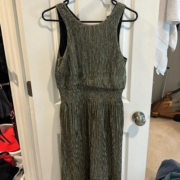 banana republic metallic high low dress Metallic Dress